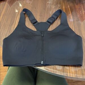Amazon Black Zip-Front Sports Bra